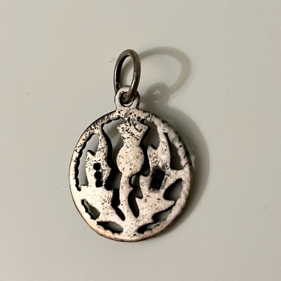 Vintage Silver Thistle Pendant Charm - Picture 6 of 10